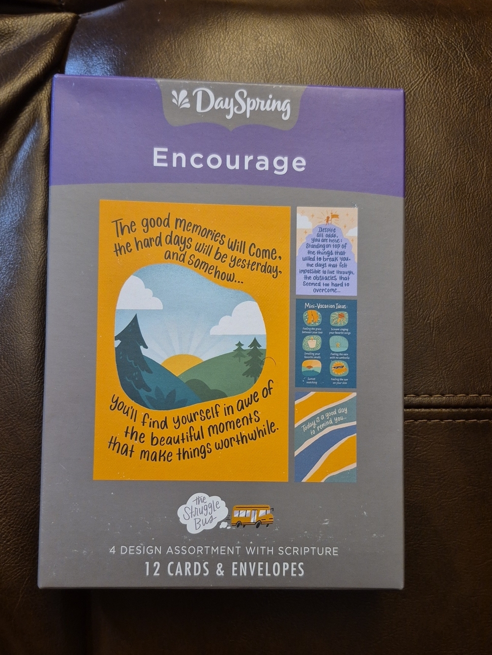DaySpring Encourage Greeting Card Set - Purple and Gray